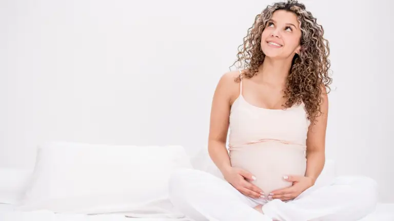 Pregnant gestational carrier representing international surrogacy in the United States