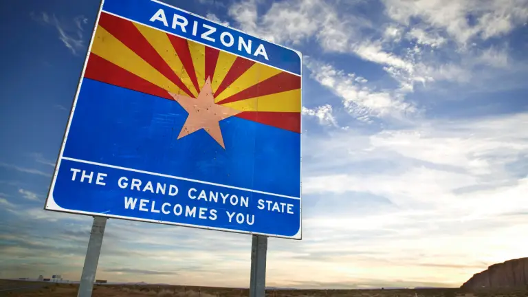 Arizona welcome sign symbolizing surrogacy journeys supported by California legal protections