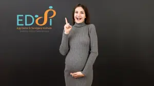 Smiling pregnant woman representing EDSI, the best surrogacy agency in 2025, offering trusted and transparent surrogacy programs for families nationwide.