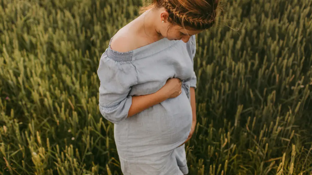 Surrogate holding her pregnant belly in a green field, representing how much surrogates make in 2025 with the Egg Donor & Surrogacy Institute (EDSI)